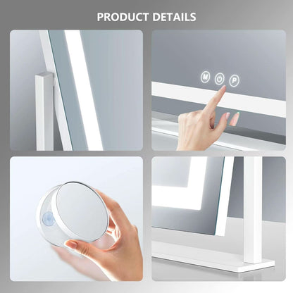 LED Makeup Vanity Mirror With Lights 15.2 Inch White